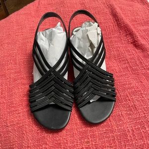 Black sandal dress shoe. Size 8